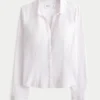 Cămașă din poplin elastic cu nasturi Cămașă din poplin elastic cu nasturi