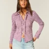 Cămașă din poplin elastic în stil smoking Cămașă din poplin elastic în stil smoking