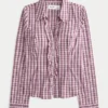 Cămașă din poplin elastic în stil smoking Cămașă din poplin elastic în stil smoking