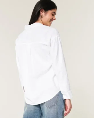 Cămașă oversized din amestec de in