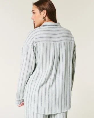 Cămașă oversized din amestec de in