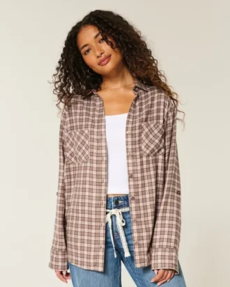 Cămașă oversized din flanel