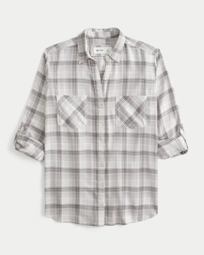 Cămașă oversized din flanel