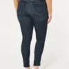 Colanți din denim cu talie înaltă, pentru siluete cu forme, în nuanță închisă