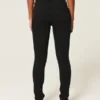 Colanți negri din denim cu talie înaltă