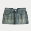 Fustă mini din denim cu talie joasă Fustă mini din denim cu talie joasă