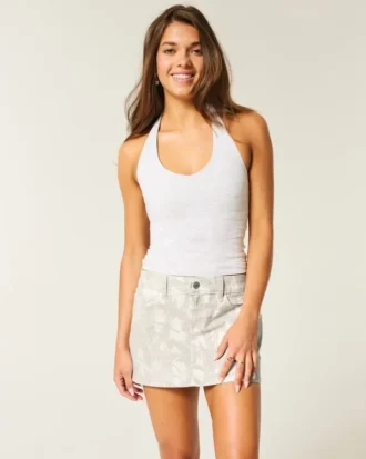 Fustă mini din țesătură twill camuflaj