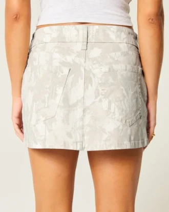 Fustă mini din țesătură twill camuflaj