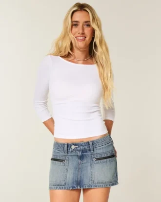 Fustă-pantalon micro din denim