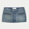 Fustă-pantalon micro din denim Fustă-pantalon micro din denim