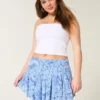 Fustă-pantalon mini asimetrică cu tiv în trepte Fustă-pantalon mini asimetrică cu tiv în trepte