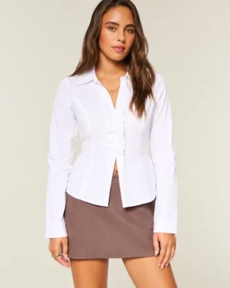 Fustă-pantalon mini cu talie înaltă și croi în A Fustă-pantalon mini cu talie înaltă și croi în A