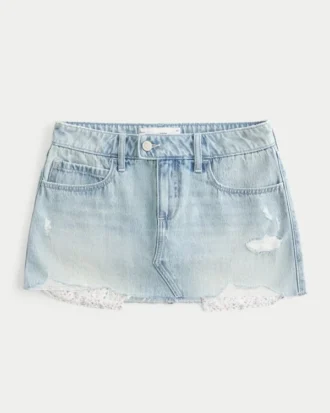 Fustă-pantalon mini din denim