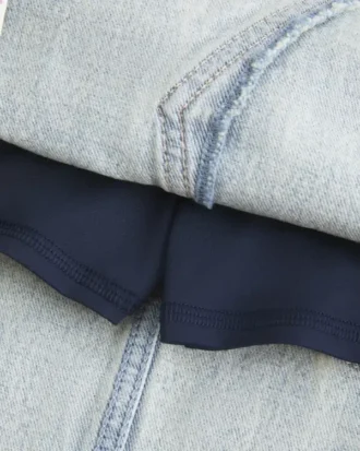 Fustă-pantalon mini din denim