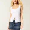 Fustă-pantalon mini din denim cu talie joasă Fustă-pantalon mini din denim cu talie joasă