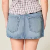 Fustă-pantalon mini din denim cu talie joasă