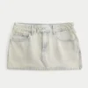 Fustă-pantalon mini din denim cu talie joasă Fustă-pantalon mini din denim cu talie joasă