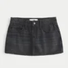 Fustă-pantalon mini din denim cu talie joasă