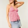 Fustă-pantalon mini din denim cu talie joasă și broderie cu stele Fustă-pantalon mini din denim cu talie joasă și broderie cu stele