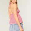 Fustă-pantalon mini din denim cu talie joasă și broderie cu stele Fustă-pantalon mini din denim cu talie joasă și broderie cu stele