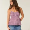 Fustă-pantalon mini din denim cu talie joasă și ținte Fustă-pantalon mini din denim cu talie joasă și ținte
