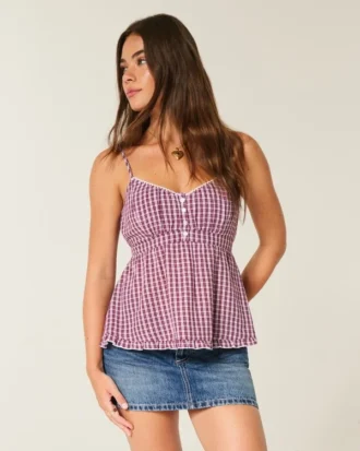 Fustă-pantalon mini din denim cu talie joasă și ținte