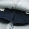 Fustă-pantalon mini din denim deschis la culoare, cu șireturi Fustă-pantalon mini din denim deschis la culoare, cu șireturi