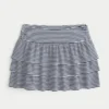 Fustă-pantalon mini din tricot cu volane Fustă-pantalon mini din tricot cu volane