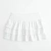 Fustă-pantalon mini din tricot cu volane Fustă-pantalon mini din tricot cu volane