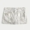 Fustă-pantalon mini din twill camuflaj cu talie joasă Fustă-pantalon mini din twill camuflaj cu talie joasă