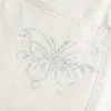 Fustă-pantalon mini din twill cu talie joasă și imprimeu fluture Fustă-pantalon mini din twill cu talie joasă și imprimeu fluture