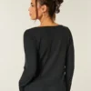 Gilly Hicks Always Cozy Waffle Bluză cu mâneci lungi și decolteu rotund Gilly Hicks Always Cozy Waffle Bluză cu mâneci lungi și decolteu rotund