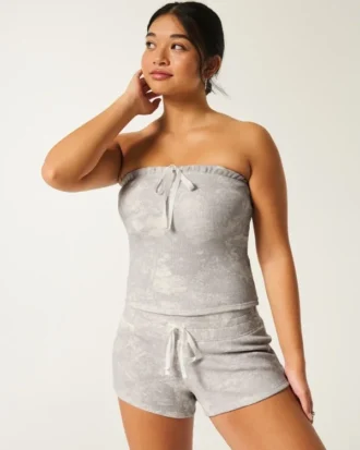 Gilly Hicks Mini pantaloni scurți confortabili cu model waffle