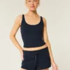 Gilly Hicks Mini pantaloni scurți confortabili cu model waffle Gilly Hicks Mini pantaloni scurți confortabili cu model waffle