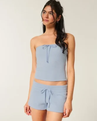 Gilly Hicks Mini pantaloni scurți confortabili cu model waffle