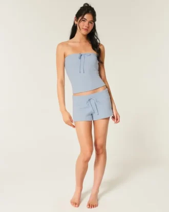 Gilly Hicks Mini pantaloni scurți confortabili cu model waffle
