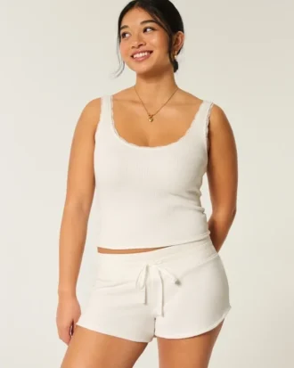 Gilly Hicks Mini pantaloni scurți confortabili din țesătură tip waffle
