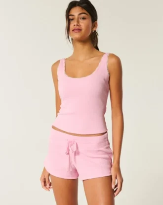 Gilly Hicks Mini pantaloni scurți confortabili din țesătură tip waffle