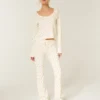 Gilly Hicks Pantaloni bootcut confortabili, cu model waffle Gilly Hicks Pantaloni bootcut confortabili, cu model waffle