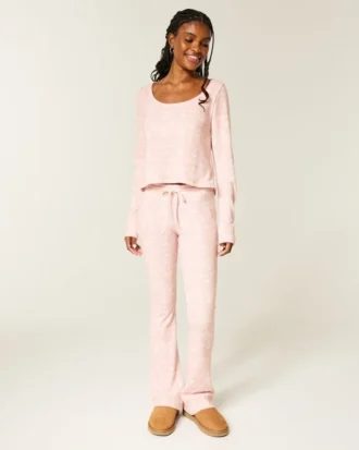 Gilly Hicks Pantaloni bootcut confortabili, cu model waffle