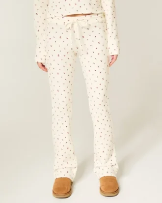 Gilly Hicks Pantaloni bootcut confortabili, cu model waffle