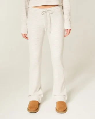 Gilly Hicks Pantaloni bootcut confortabili, cu model waffle