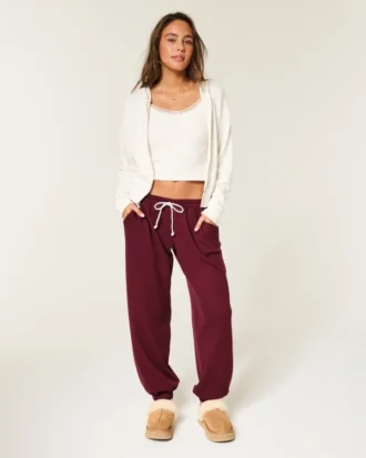 Gilly Hicks Pantaloni de jogging largi, confortabili, cu model waffle