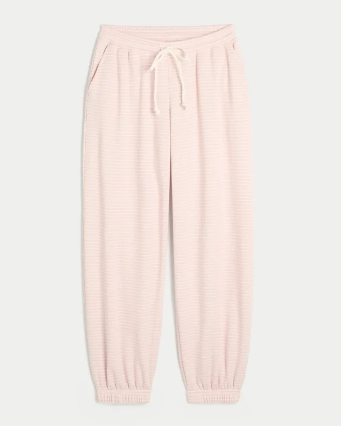 Gilly Hicks Pantaloni de jogging largi, confortabili, cu model waffle Gilly Hicks Pantaloni de jogging largi, confortabili, cu model waffle
