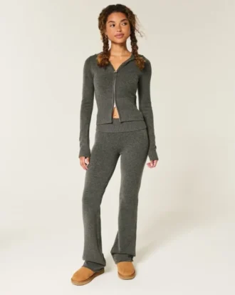 Gilly Hicks Pulover tricotat cu talie pliată și pantaloni bootcut