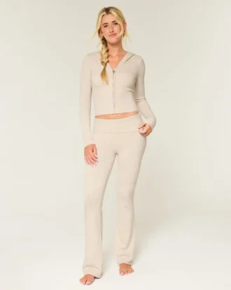 Gilly Hicks Pulover tricotat cu talie pliată și pantaloni bootcut