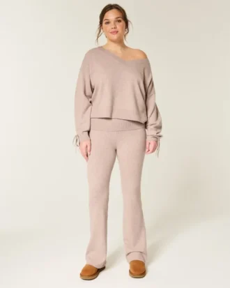 Gilly Hicks Pulover tricotat cu talie pliată și pantaloni bootcut