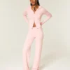 Gilly Hicks Pulover tricotat Pantaloni drepți cu talie pliată Gilly Hicks Pulover tricotat Pantaloni drepți cu talie pliată