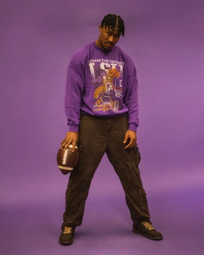 Hanorac boxy LSU Tigers Graphic Crew Hanorac boxy LSU Tigers Graphic Crew