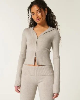 Hanorac cu glugă și fermoar Gilly Hicks Cozy Sweater-Knit